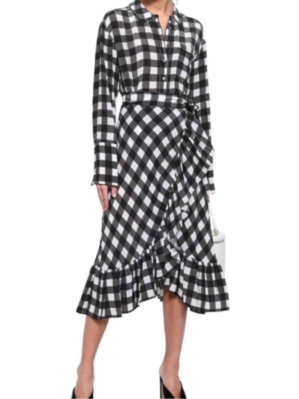 Marissa Webb Gingham Midi Dress